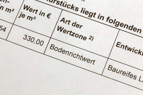 Foto: Dokument mit Bodenrichtwert